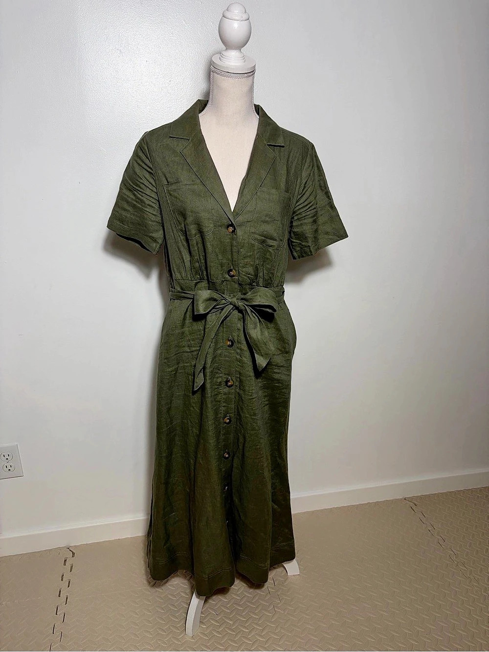 Boden Linen Blend Maxi Dress Size 8 Like New